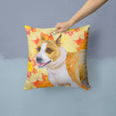 American Staffordshire Fall Throw Pillow - 14x14 Decorative Pillow – Art for Your Home & Patio BB9905PW1414