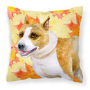 American Staffordshire Fall Fabric Decorative Pillow BB9905PW1818