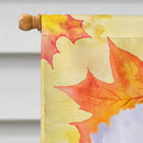 Bichon Frise Fall House Flag 28x40 Porch Sleeve Pole Decorative Outside Yard Banner Artwork Wall Hanging, Polyester