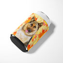 German Shepherd Fall Can or Bottle Hugger Cooler Sleeve for Standard 12 oz Cans, Insulated Foam Beer & Soda Can Hugger Reusable