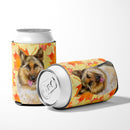 German Shepherd Fall Can or Bottle Hugger Cooler Sleeve for Standard 12 oz Cans, Insulated Foam Beer & Soda Can Hugger Reusable