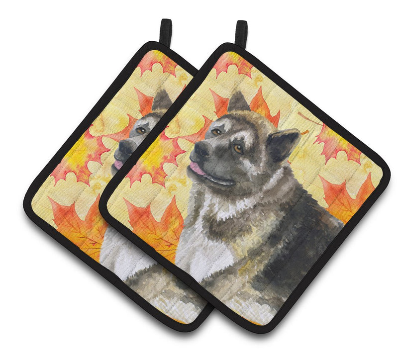 American Akita Fall Pair of Pot Holders BB9930PTHD