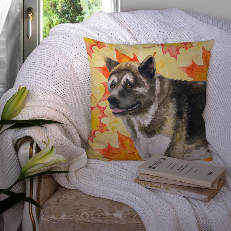 American Akita Fall Throw Pillow - 14x14 Decorative Pillow – Art for Your Home & Patio BB9930PW1414