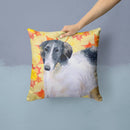 Borzoi Fall Throw Pillow - 14x14 Decorative Pillow – Art for Your Home & Patio BB9933PW1414