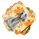 Weimaraner Fall Foam Coasters Set of 4 Cup Coasters for Indoor Outdoor, Tabletop Protection, Anti Slip, Mouse pad Material