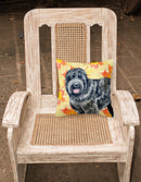 Black Russian Terrier Fall Fabric Decorative Pillow BB9938PW1818