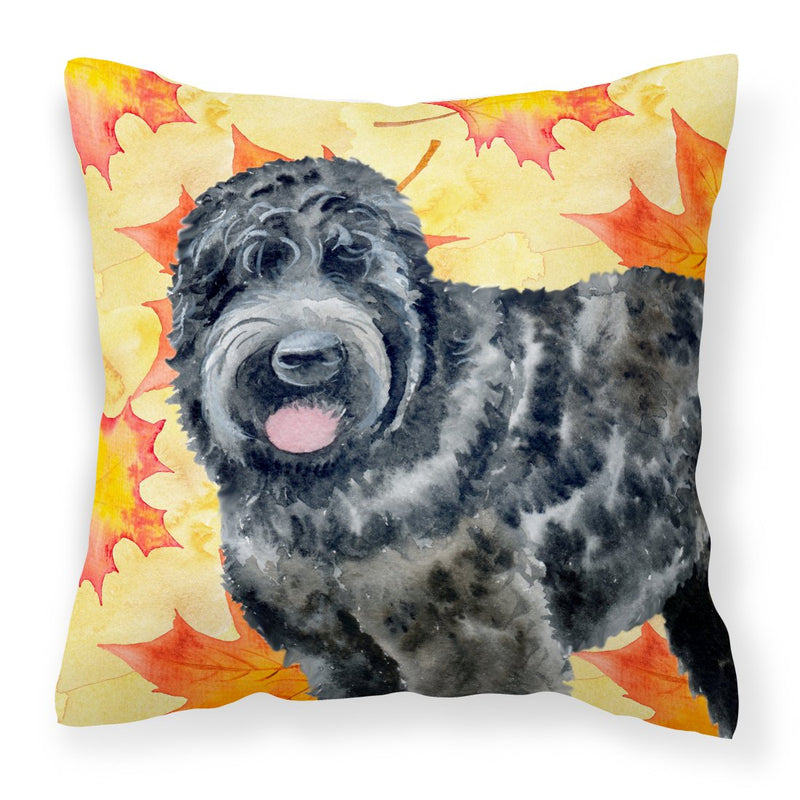 Black Russian Terrier Fall Fabric Decorative Pillow BB9938PW1818