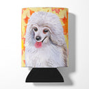 Medium White Poodle Fall Can or Bottle Hugger Cooler Sleeve for Standard 12 oz Cans, Insulated Foam Beer & Soda Can Hugger Reusable