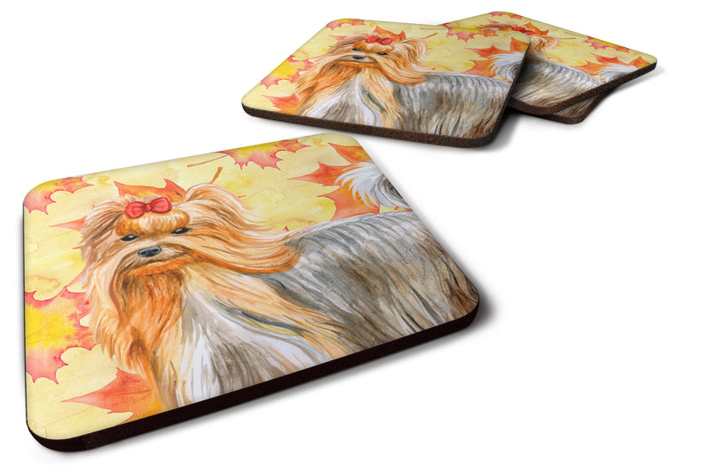 Yorkshire Terrier Fall Foam Coaster Set of 4 BB9946FC