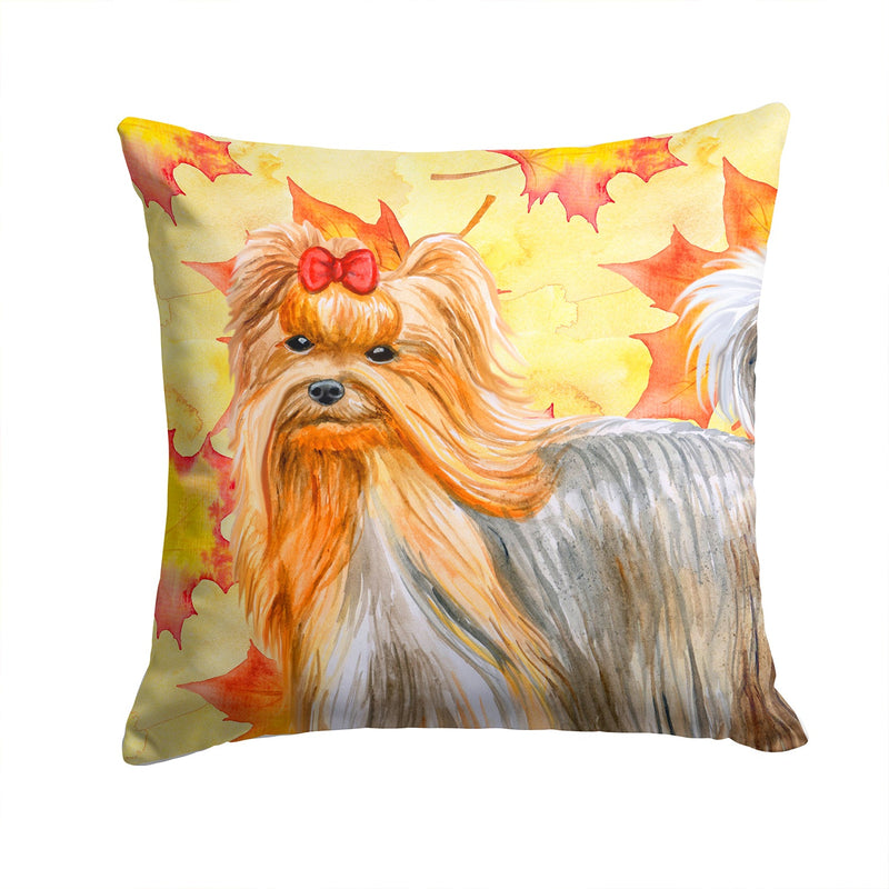 Yorkshire Terrier Fall Fabric Decorative Pillow BB9946PW1414