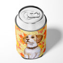 Beagle Fall Can or Bottle Hugger Cooler Sleeve for Standard 12 oz Cans, Insulated Foam Beer & Soda Can Hugger Reusable