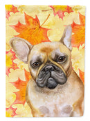 French Bulldog Fall House Flag 28x40 Porch Sleeve Pole Decorative Outside Yard Banner Artwork Wall Hanging, Polyester