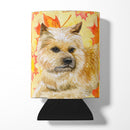 Cairn Terrier Fall Can or Bottle Hugger Cooler Sleeve for Standard 12 oz Cans, Insulated Foam Beer & Soda Can Hugger Reusable