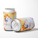 Samoyed Fall Can or Bottle Hugger Cooler Sleeve for Standard 12 oz Cans, Insulated Foam Beer & Soda Can Hugger Reusable