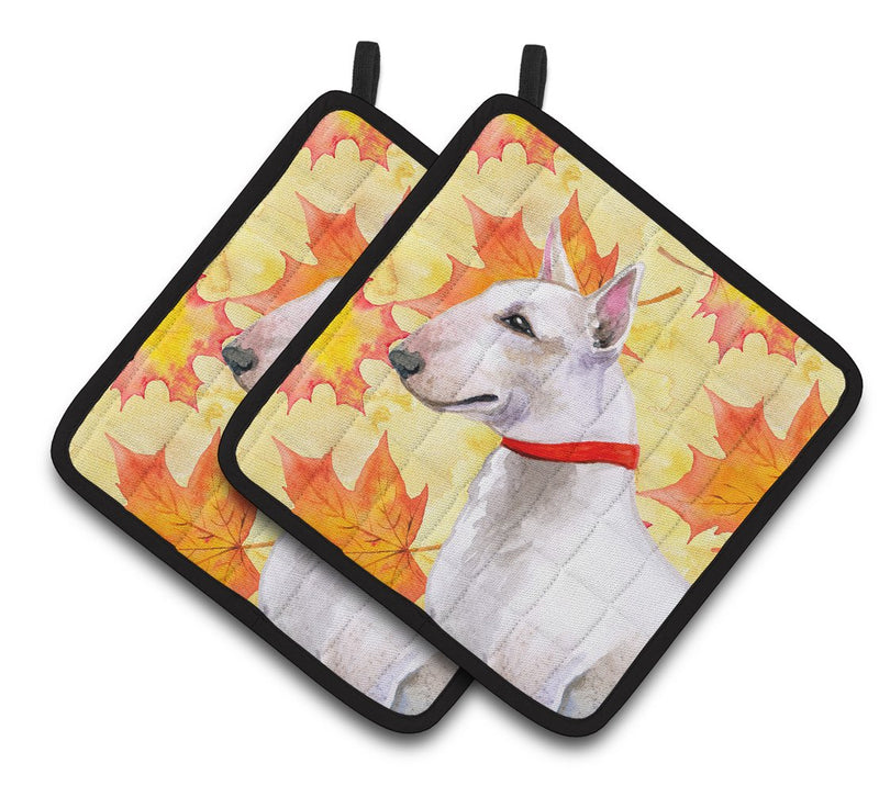 Bull Terrier Fall Pair of Pot Holders BB9954PTHD