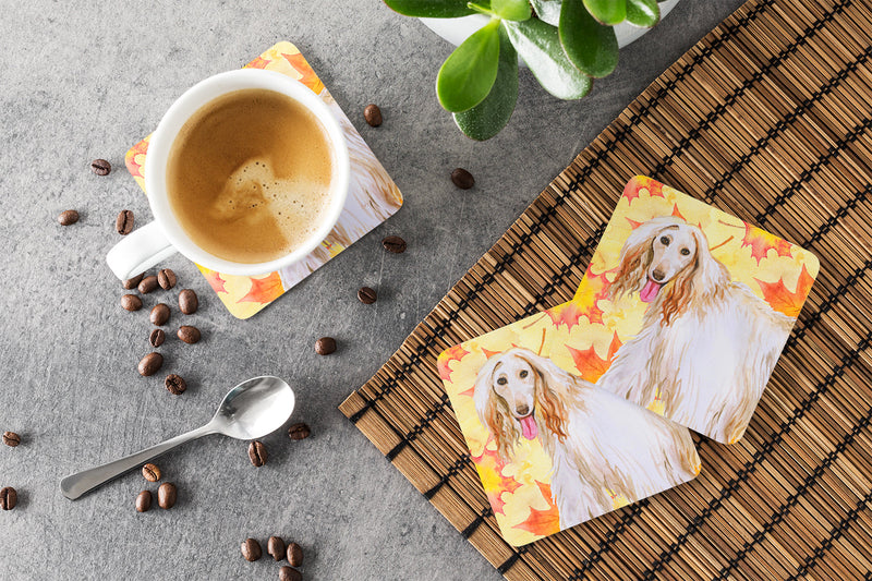 Afghan Hound Fall Foam Coaster Set of 4 BB9963FC