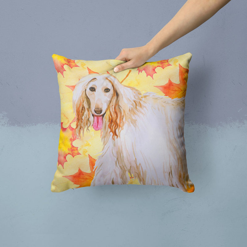 Afghan Hound Fall Fabric Decorative Pillow BB9963PW1414