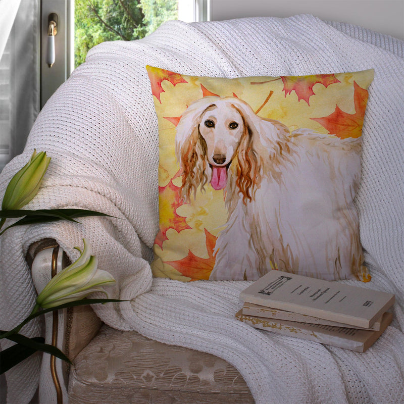 Afghan Hound Fall Fabric Decorative Pillow BB9963PW1414