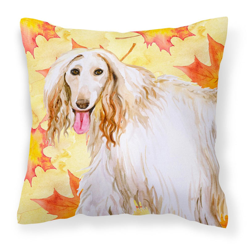 Afghan Hound Fall Fabric Decorative Pillow BB9963PW1818