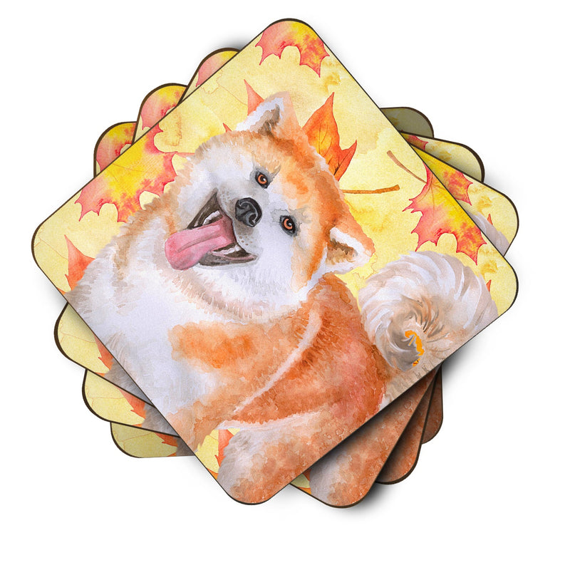 Akita Fall Coasters - Set of 4 Lightweight Foam, Absorbent Drink Coasters
