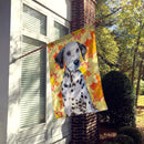 Dalmatian Puppy Fall House Flag 28x40 Porch Sleeve Pole Decorative Outside Yard Banner Artwork Wall Hanging, Polyester