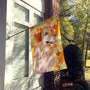 Labrador Retriever Fall House Flag 28x40 Porch Sleeve Pole Decorative Outside Yard Banner Artwork Wall Hanging, Polyester
