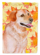 Labrador Retriever Fall House Flag 28x40 Porch Sleeve Pole Decorative Outside Yard Banner Artwork Wall Hanging, Polyester