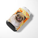 Fawn Pug Fall Can or Bottle Hugger Cooler Sleeve for Standard 12 oz Cans, Insulated Foam Beer & Soda Can Hugger Reusable