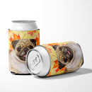 Fawn Pug Fall Can or Bottle Hugger Cooler Sleeve for Standard 12 oz Cans, Insulated Foam Beer & Soda Can Hugger Reusable