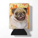 Fawn Pug Fall Can or Bottle Hugger Cooler Sleeve for Standard 12 oz Cans, Insulated Foam Beer & Soda Can Hugger Reusable