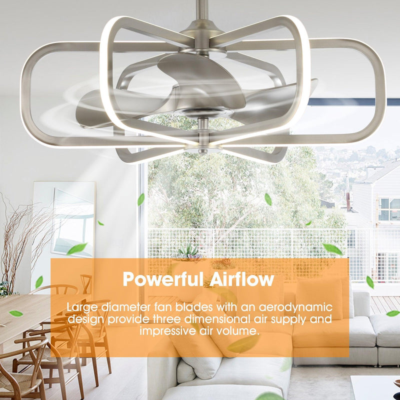 30" Theron Modern DC Motor Downrod Mount Reversible Ceiling Fan with LED Lighting and Remote Control