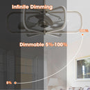 30" Theron Modern DC Motor Downrod Mount Reversible Ceiling Fan with LED Lighting and Remote Control