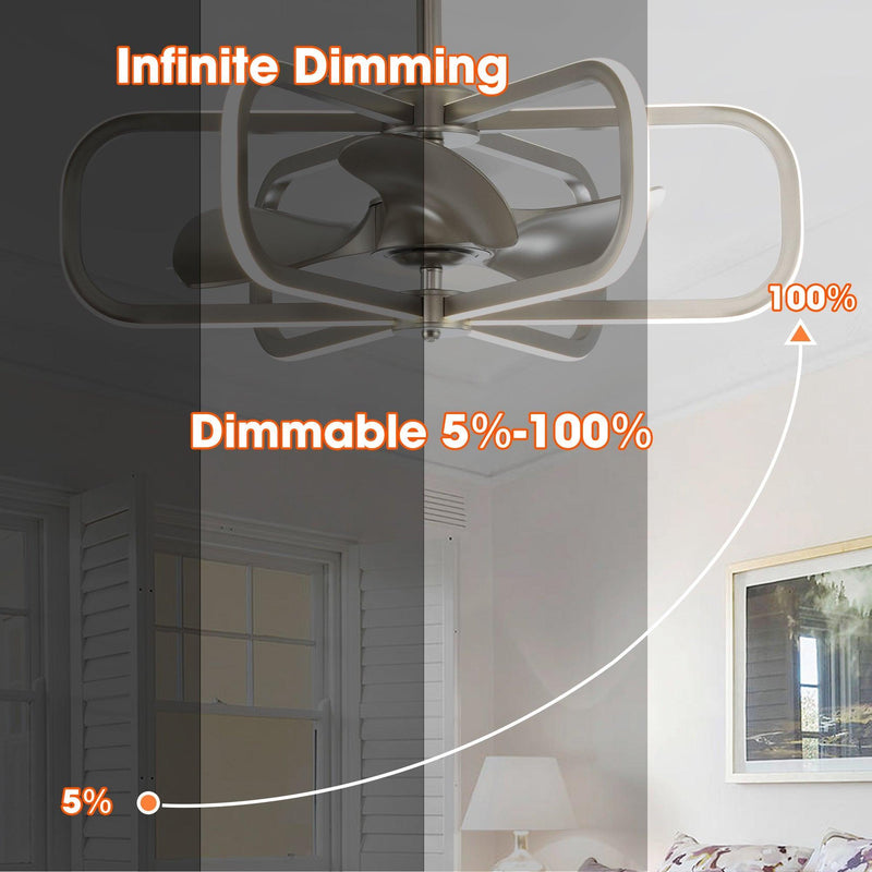 30" Theron Modern DC Motor Downrod Mount Reversible Ceiling Fan with LED Lighting and Remote Control