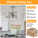 30" Theron Modern DC Motor Downrod Mount Reversible Ceiling Fan with LED Lighting and Remote Control