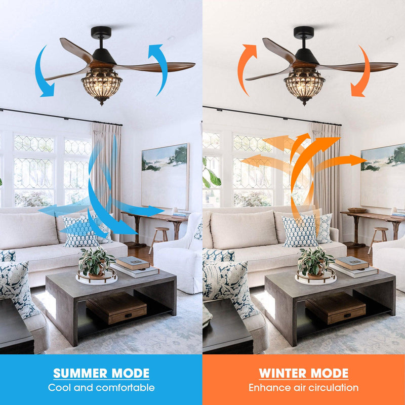 52" Vicky Farmhouse DC Motor Downrod Mount Reversible Ceiling Fan with Lighting and Remote Control