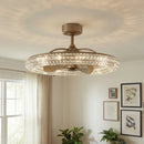 33" Modern DC Motor Crystal Ceiling Fan with Lighting and Remote Control