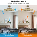 33" Modern DC Motor Crystal Ceiling Fan with Lighting and Remote Control