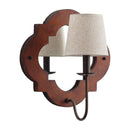1-Light Rustic Iron Wood Wall Sconce Lighting