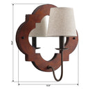 1-Light Rustic Iron Wood Wall Sconce Lighting