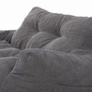 2-Person Bean Bag Sofa Chair, 63" Wide Corduroy with Memory Foam