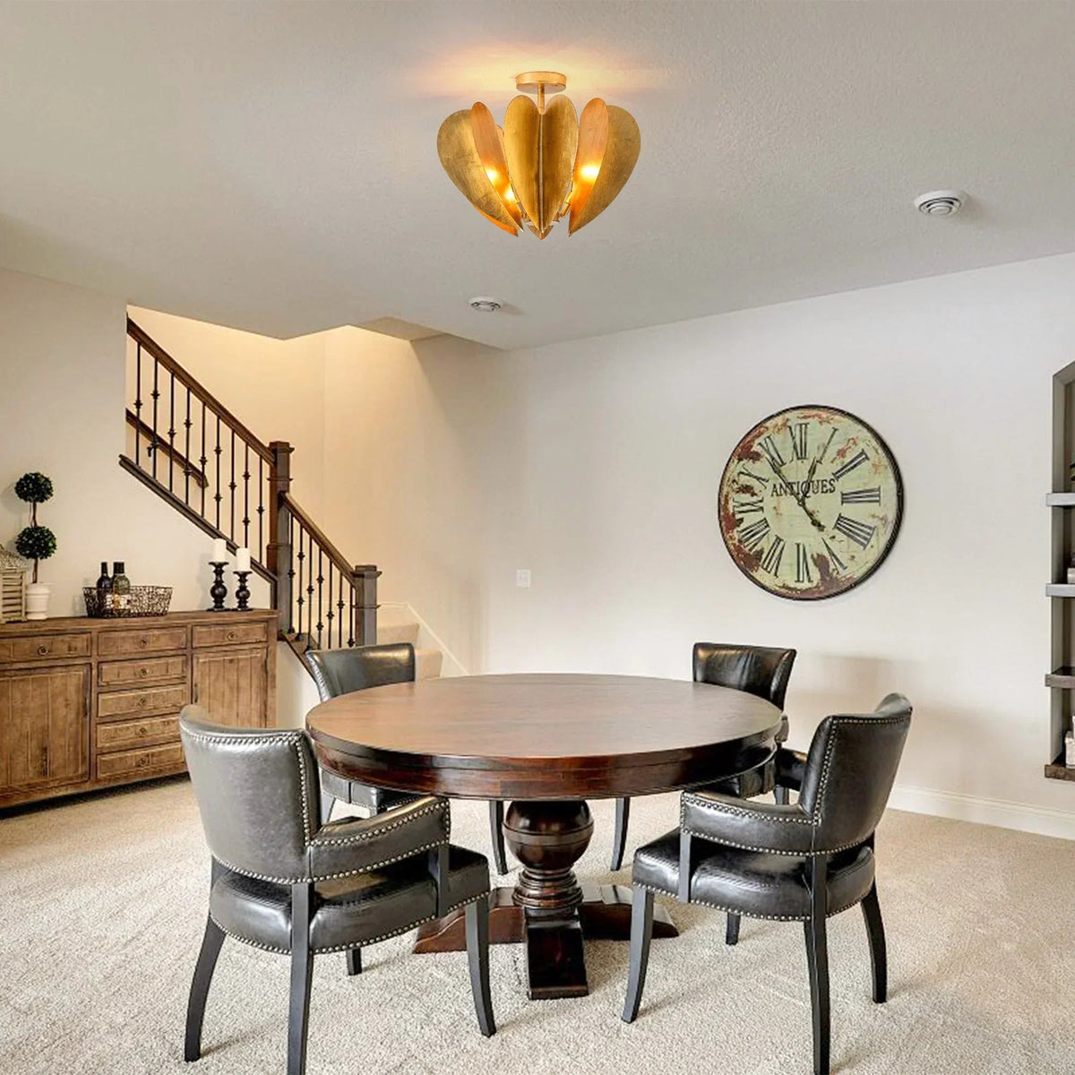 Elvira Farmhouse Gold Hexagonal Ceiling Light, photo 4 of 14