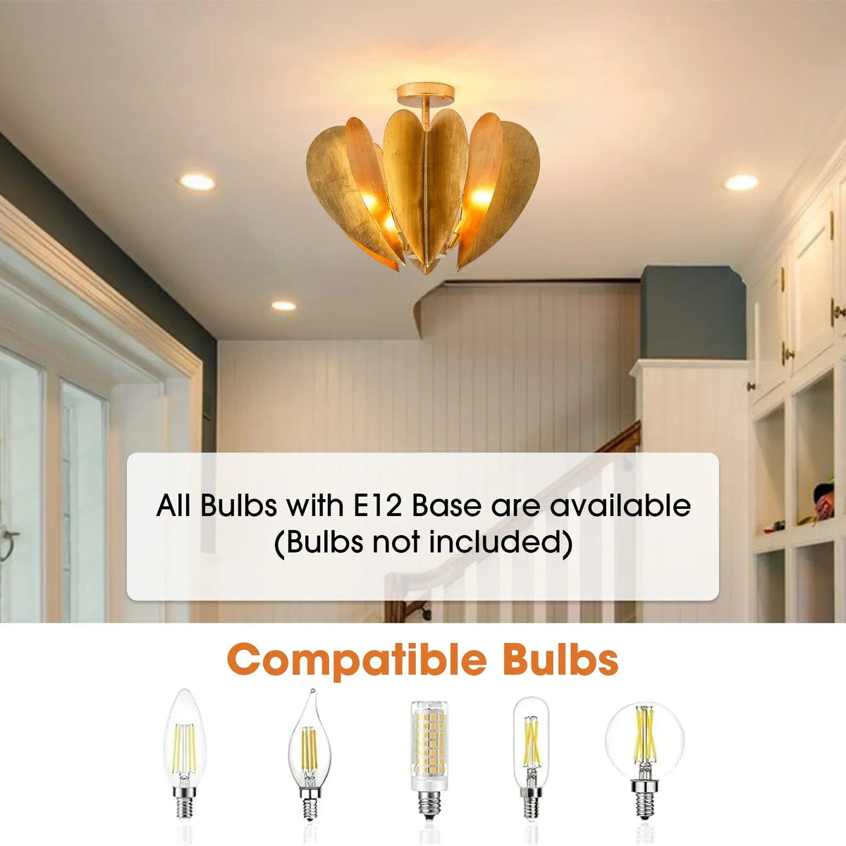 Elvira Farmhouse Gold Hexagonal Ceiling Light, photo 6 of 14