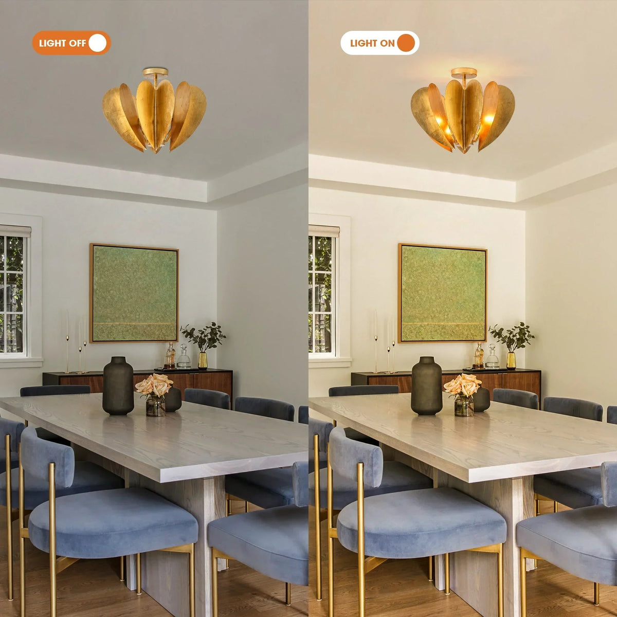 Elvira Farmhouse Gold Hexagonal Ceiling Light, photo 11 of 14