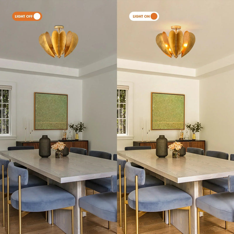 Elvira Farmhouse Gold Hexagonal Ceiling Light, photo 11 of 14