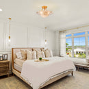 16 Inch Page 3-Light Vintage Golden Semi-Flush Mount Ceiling Light