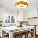 20 Inch Joyce 5-Light Vintage Golden Semi-Flush Mount Ceiling Light by Parrot Uncle