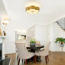 20 Inch Joyce 5-Light Vintage Golden Semi-Flush Mount Ceiling Light by Parrot Uncle