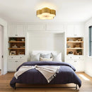 20 Inch Joyce 5-Light Vintage Golden Semi-Flush Mount Ceiling Light by Parrot Uncle