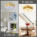 20 Inch Joyce 5-Light Vintage Golden Semi-Flush Mount Ceiling Light by Parrot Uncle