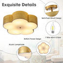 20 Inch Joyce 5-Light Vintage Golden Semi-Flush Mount Ceiling Light by Parrot Uncle